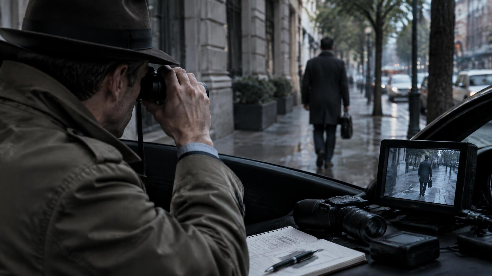 private detective shadowing suspect